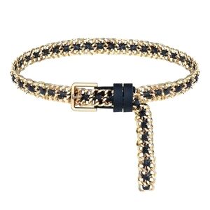 Elegant Black and Gold Chain Belt